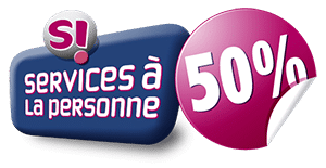 Logo du service à la personne 50% de remise d'impôt La Passerelle Particuliers